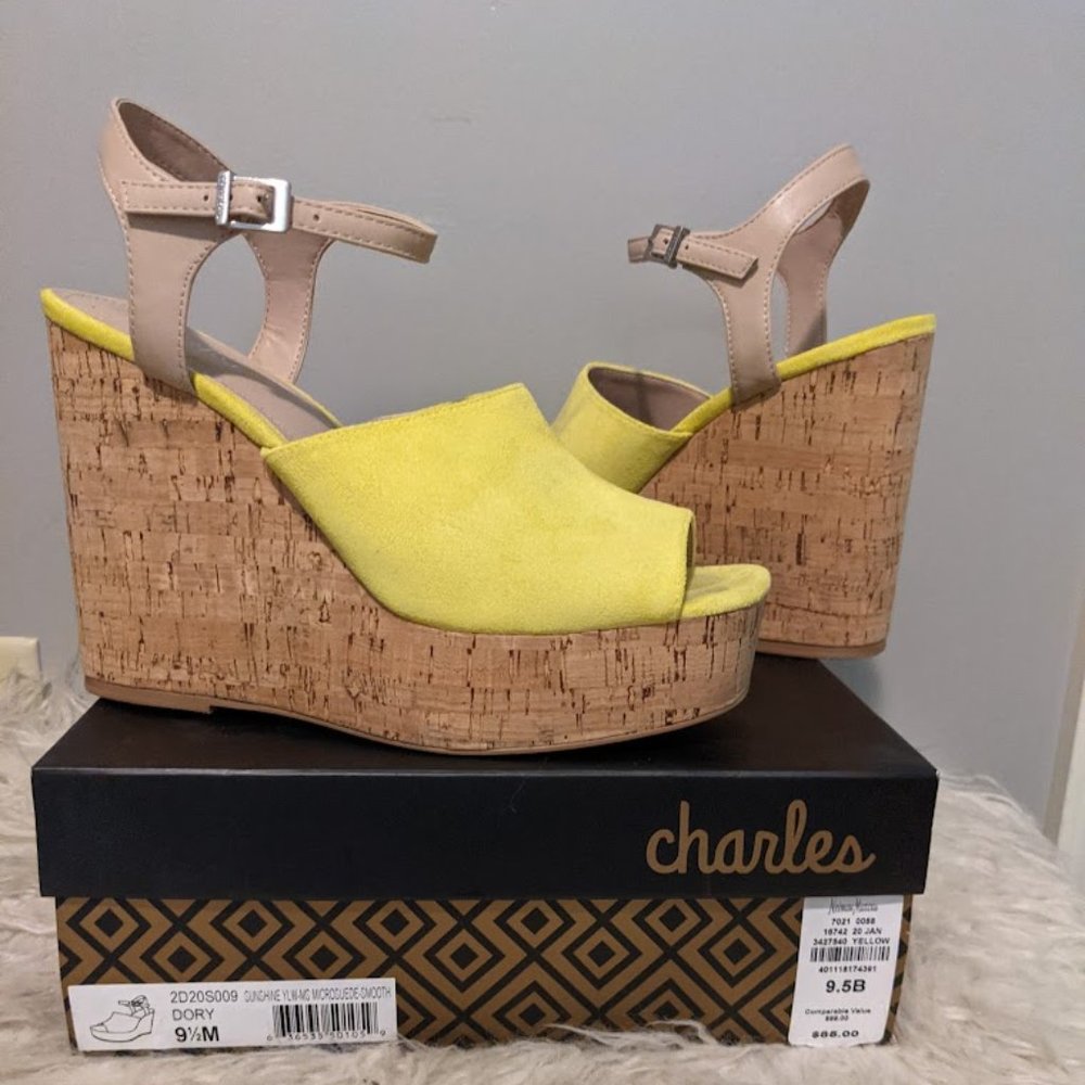 Charles by Charles David Dory Sunshine Yellow Neiman Marcus Size 9 1/2 9.5 US